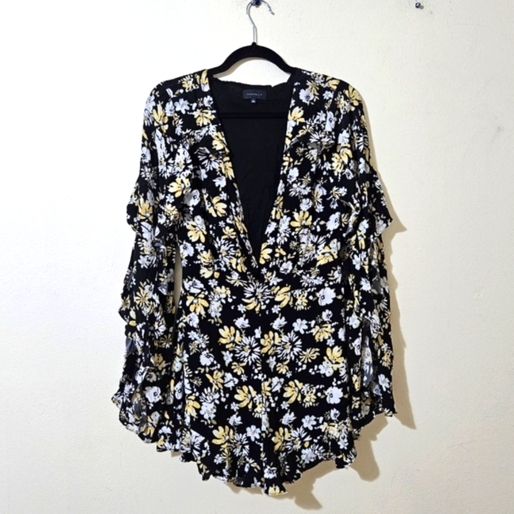 Majorelle Plunge Front Mini Dress
